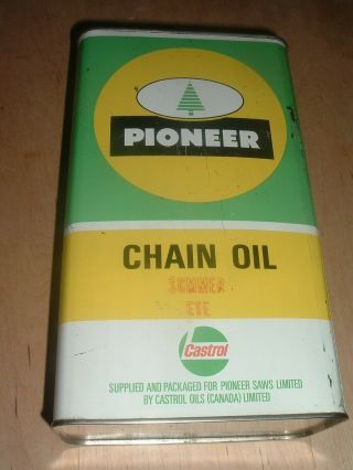 1 Vintage Pioneer Chain Oil Can One Imperial Gallon Chainsaw Castrol