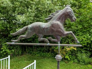 Vintage Copper Trotting Horse Amish Weathervane -