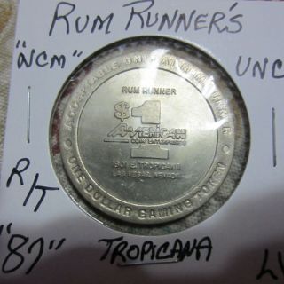 $1.  00 Route Token Rum Runners Las Vegas,  Nv 1987 Ncm