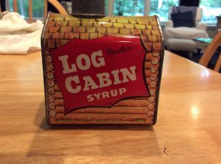 Towle’s Log Cabin Syrup Tin Not A Food Container Bank