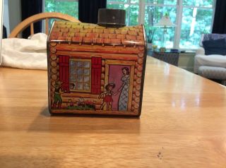 Towle’s Log Cabin Syrup Tin Not A Food Container Bank 2