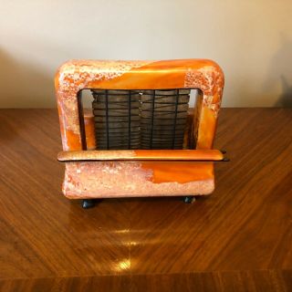 Rare 1920s Toastrite Brand Porcelain Electric Toaster - Orange Pearl Luster