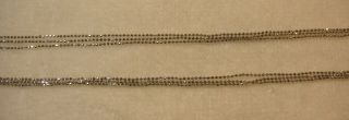 Vintage 14k White Gold 28 " 3 Strand Bead Chain Necklace 6.  5 Grams