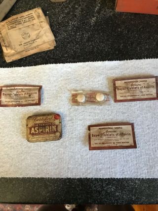 Professional Bayer Aspirin Samples And Aspirin Tin With Pills