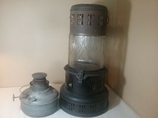 Vintage Perfection Oil Kerosene Heater W/pyrex Glass Globe