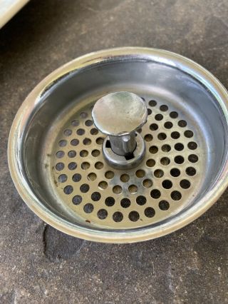 Rare 1931 Antique Oversized Steel Sink Dish Strainer Vintage Farmhouse Decor