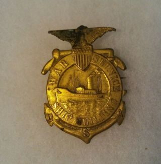 Wwi U.  S.  Navy War Service Ship Building I.  D.  Badge 11537