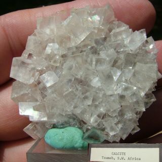 Gemmy Clear Calcite Crystal Cluster Tsumeb Mine Circa 1979 Ultra Choice