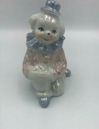 Vintage - Beautifully Hand Painted Collectable Porcelain Clown Figurine.