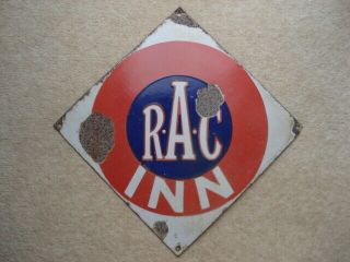 Scarce C1920s Vintage R.  A.  C (royal Automobile Club) Inn Small Enamel Sign