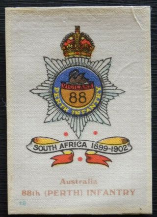 Australia 88th Perth Infantry Wwi Silk Issued 1913 Scarce