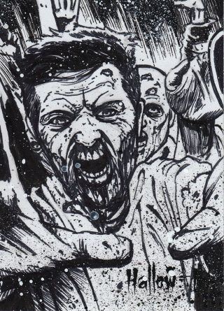 Perna Studios Hallow - Ink Zombies Artist Proof Sketch Card By Frank Kadar