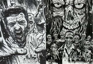 Perna Studios HALLOW - INK Zombies Artist Proof Sketch Card by Frank Kadar 2