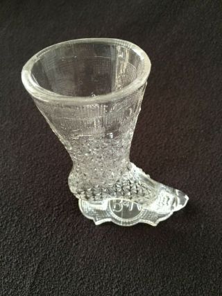 Vintage Advertising Glass Boot B & H Bradley Hubbard 5 1/2 "