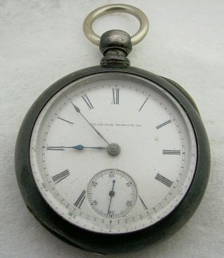 Antique 18s Illinois Coin Silver Key Wind Hunter Pocket Watch Parts Repair