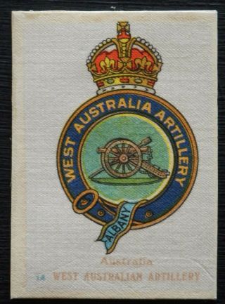 Australia West Australian Artillery Wwi Silk Issued 1913 Scarce