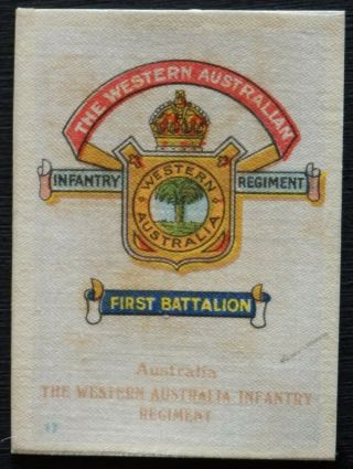 The Western Australia Infantry Regiment Wwi Silk Issued 1913 Scarce