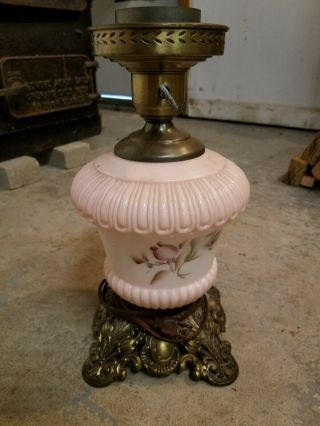 Victorian/vintage/antique White Milk Glass Gwtw Style Lamp.  For.