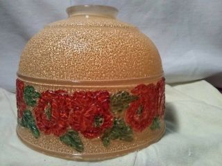 Embossed Glass 6 - 1/2 " Wide 2 " Top Reverse Painted Lamp Shade