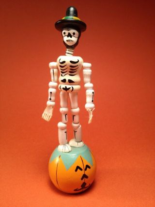 Vintage Day of the Dead Halloween Mexican Folk Art SKELETON Floppy Toy Great 2