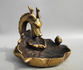 Antique Archaize Brass Dragon Backflow Incense Burner