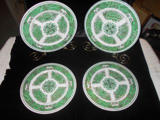 4 Vintage Japanese Porcelain Ware Hand Painted Hong Kong 10 ½” Plates