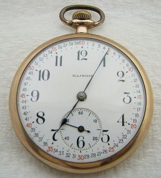 Antique 12s Illinois Grade 405 17j Gold Filled Montgomery Dial Pocket Watch