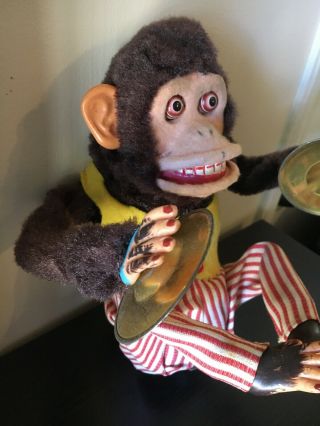 1950s Vintage Daishin Japan Jolly Chimp Monkey With Cymbals Non Creepy 2