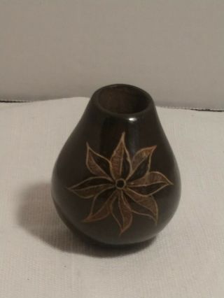 Santa Clara Pueblo Indian Ceramic Vase Pot By Christine Nieto 2 "