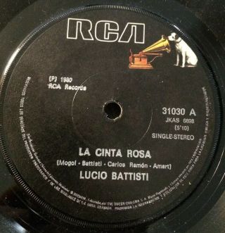 Lucio Battisti - Chile Single Rca 45 Rpm 7 " 1980 Vg,  Spanish Sung