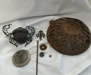 Antique Round Finial Cast Iron & Aluminum Wood Stove Parlor Top Pot Belly Dover