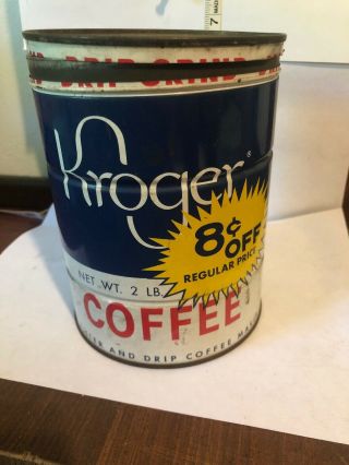 Vintage Kroger 2 Pound Coffee Can/tin