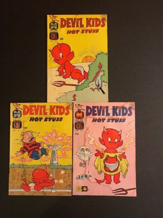 Vintage 1960’s Harvey Comics Devil Kids Starring Hot Stuff 2,  5,  And 8