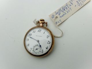 Pocket Watch Southbend 16 - S,  (1920),  15 Jewels As Running For Over 6 Hrs.