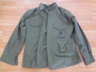 Post Ww2 Wwii Military Marine Corps Cotton Shirt Vintage Size 40