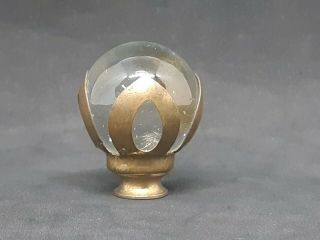 Vintage Clear Glass Marble Ball With Brass Petals Lamp Finial Part 1/4 - 27