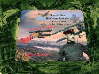 Ww1 German Mouspad Manfred Von Richthofen Red Baron German Empire Fighter Pilot