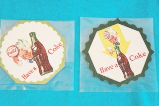 2 Vintage Coca Cola Coasters - " Have A Coke "