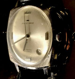 Vintage Swiss Watch Jaquet Droz 25 Jewels Automatic With Date