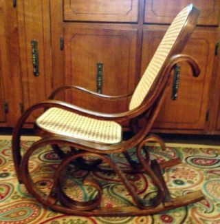Vintage Bentwood Child Rocking Chair Austria Thonet Style Rocker