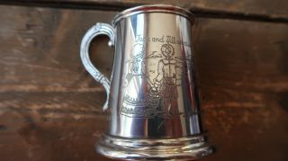 Vintage Jack & Jill Went Up The Hill Mug Pewter Sheffield England Childrens Cup