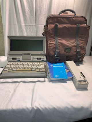 Vintage Ibm Pc Convertible Portable Computer 5140 With Bag Manuals And Charger