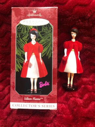 Hallmark Keepsake Ornament 1998 Barbie Silken Flame 5th In Series Red Dress