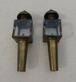 A Small Brass Oil/Paraffin Coach Lamps / Lanterns - No brackets 3