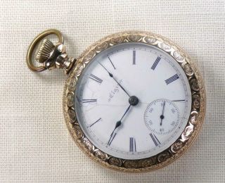 Antique 1897 Ornate Elgin 18s Gold Filled Pocket Watch 2j