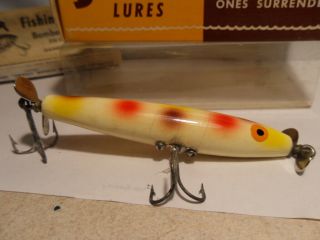 Vintage Bomber Wood Spinstick Topwater Dual Prop Fishing Lure Spot 3