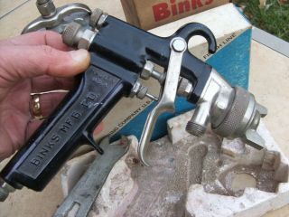 Binks Model 7 Spray Gun & 81 - 500 Qt Siphon Cup Vintage Auto Paint 36 X 36sd Nr