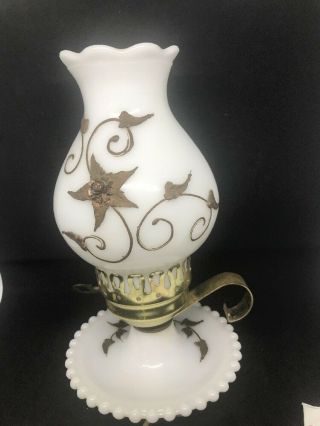 Vintage Milk Glass Hobnail Lamp Falkenstein