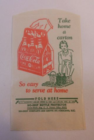Vintage Coca Cola 1942 Dry Server " Take Home A Carton " So Easy.  8