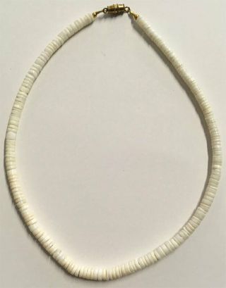 Vtg Hawaiian Puka Shell Necklace 16 " Choker Barrel Clasp 20 Grams Pk5